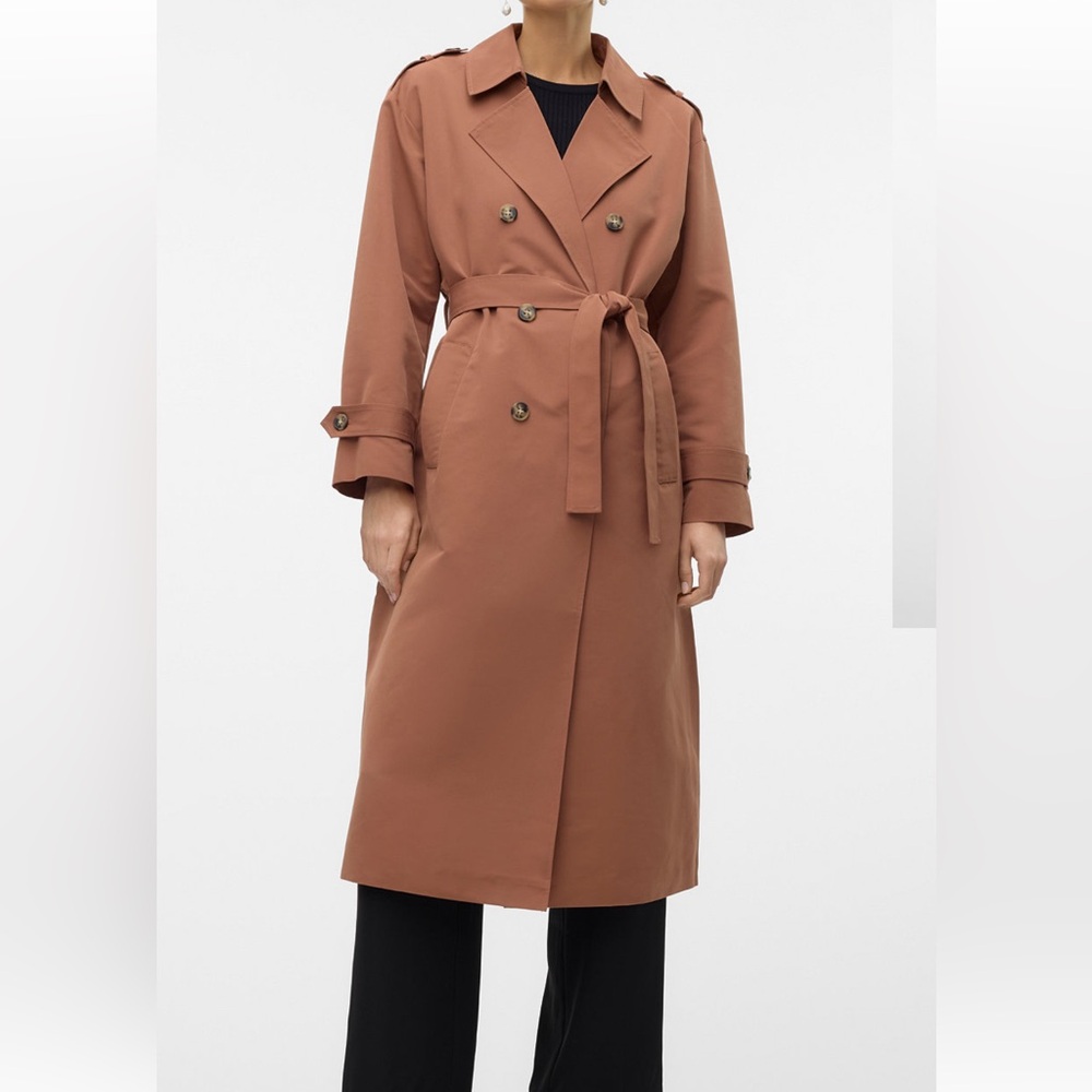Vero Moda Women’s Chloe Belted Long Trench Coat size Medium